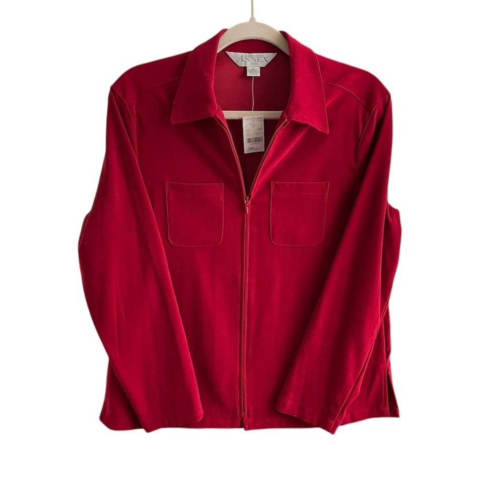 Casual Corner Suede Lightweight Jacket Maroon Size Small Petite NWT